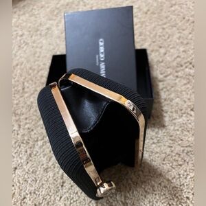 Giorgio Armani Black and Gold Evening Clutch